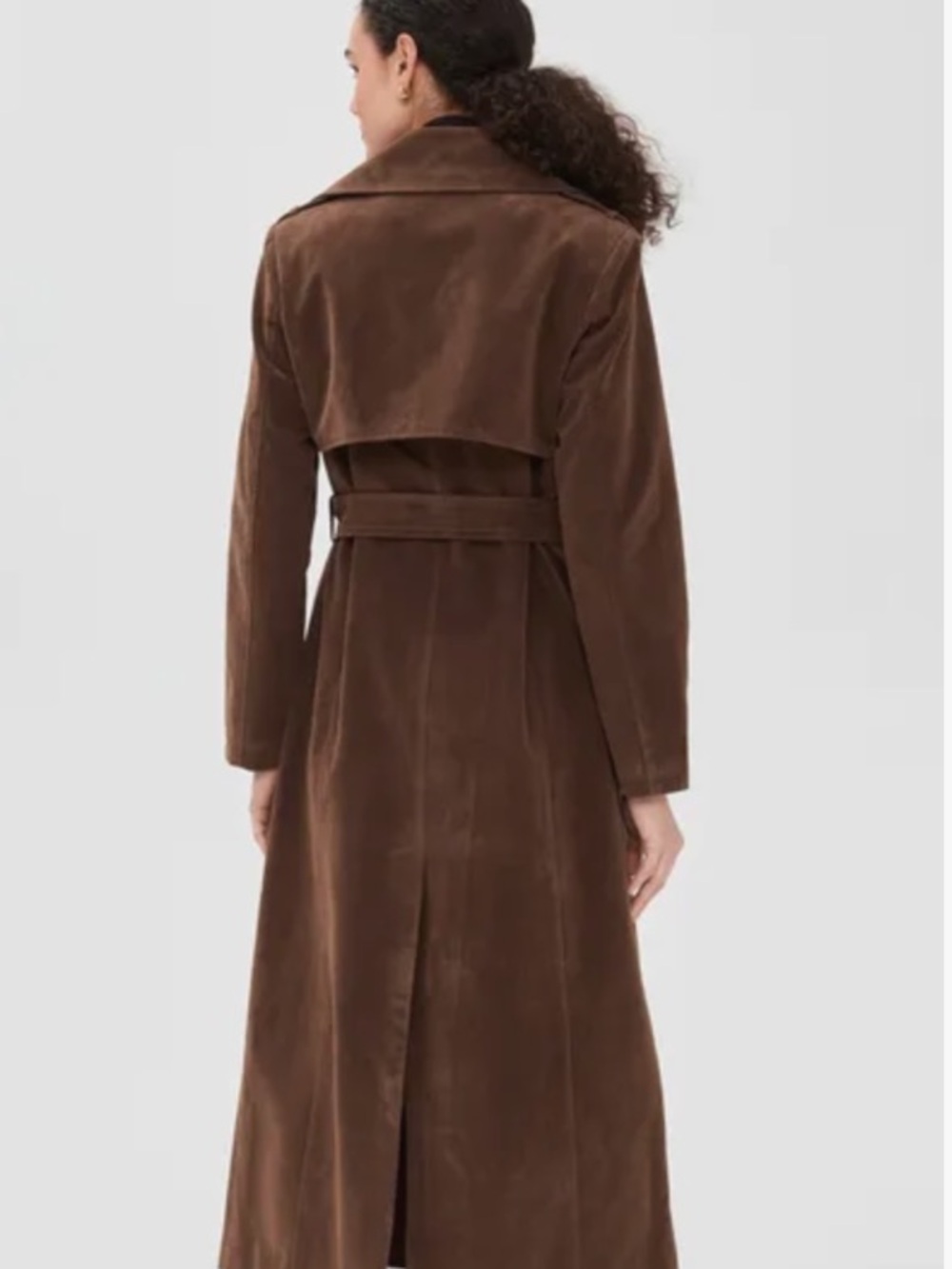 Avec Les Filles Faux
Suede Maxi Trench Coat
NWOT
COLOR- Brunette - Picture 3 of 7